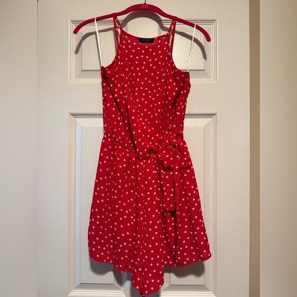 scobe Pants - Red Polka Dot Romper M
